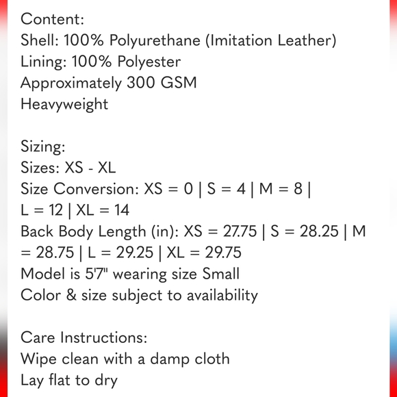 Steve Madden Ladies' Faux Leather Blazer , nwt - Picture 6 of 6